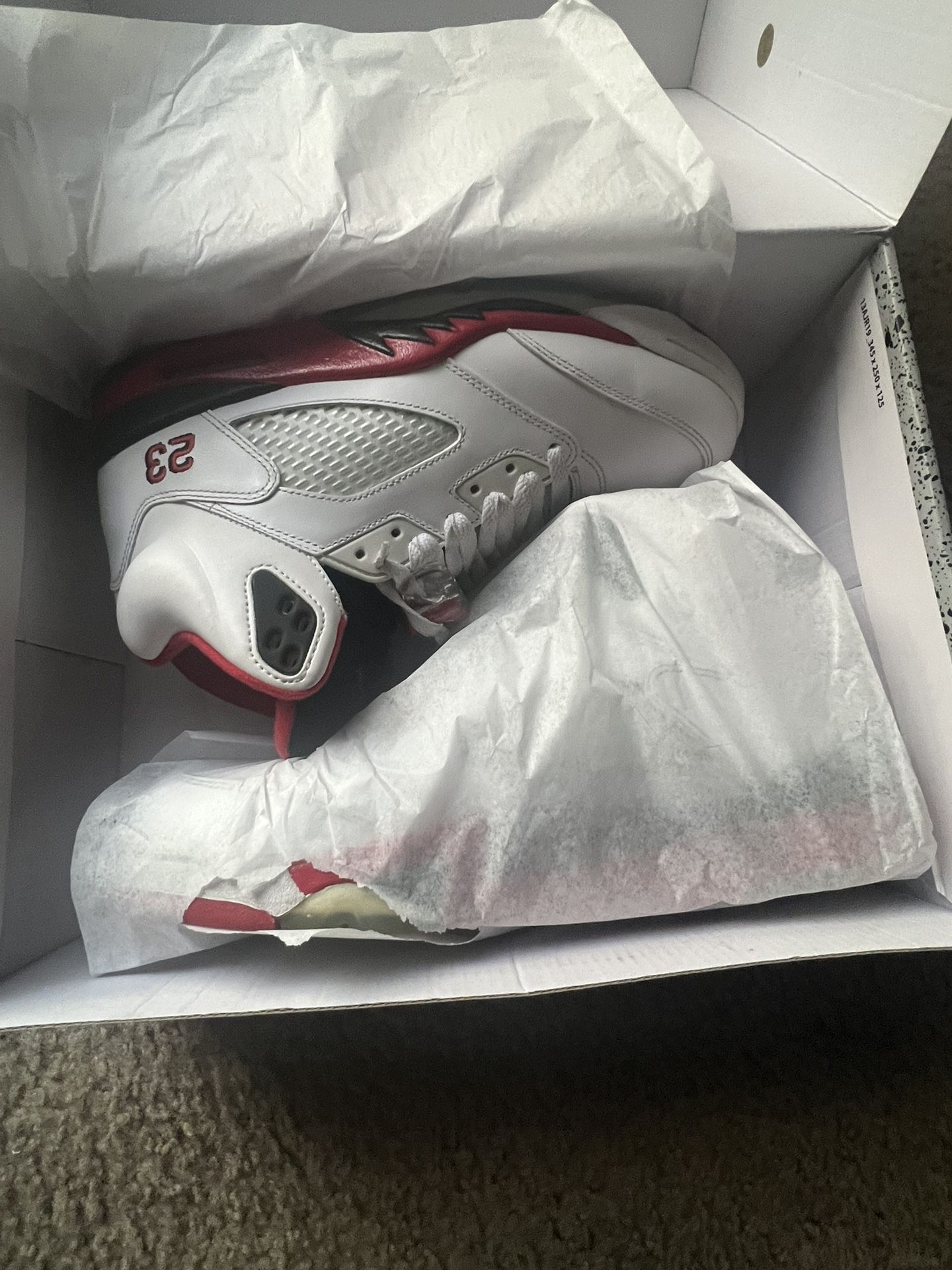 2013 Jordan 5 Fire Red Black Tongue Size:10