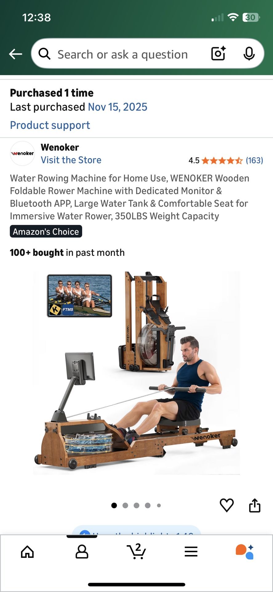 Brand New Rowing Machine - Water Rower