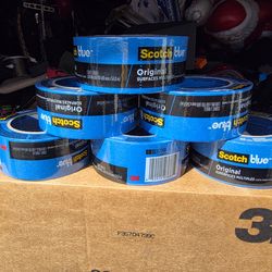 Caja de masking tape azul para pintor