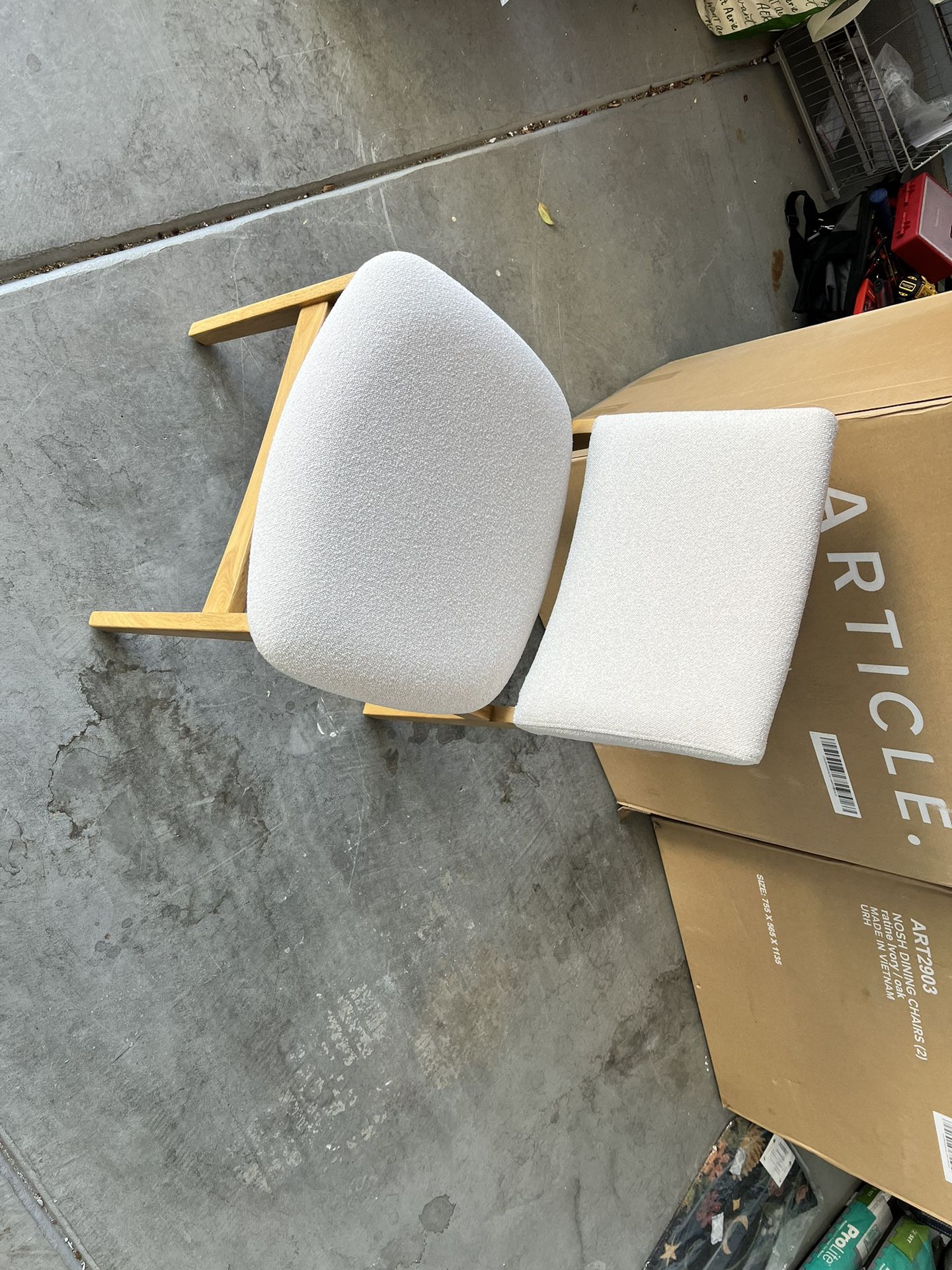 Article Nosh Ratine Ivory Oak Dining Chair SKU24308 (4 )
