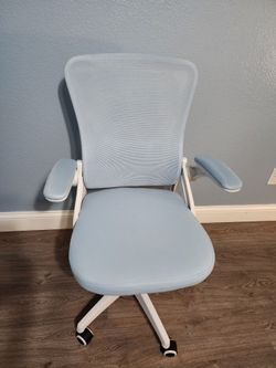White and blue Ergonomic Desk chair