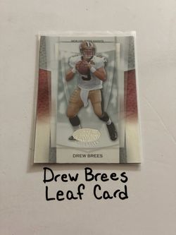 Drew Brees New Orleans Saints Hall of Fame QB Leaf Card.