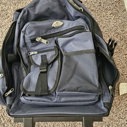 Navy Blue Rolling Backpack 