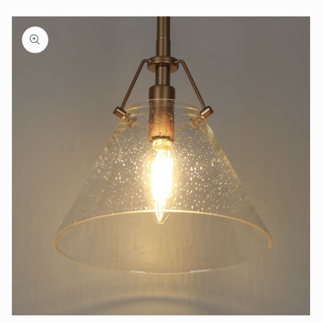 Optimant Lighting Hebe 1-Light Cone Pendant Light -Seeded Glass