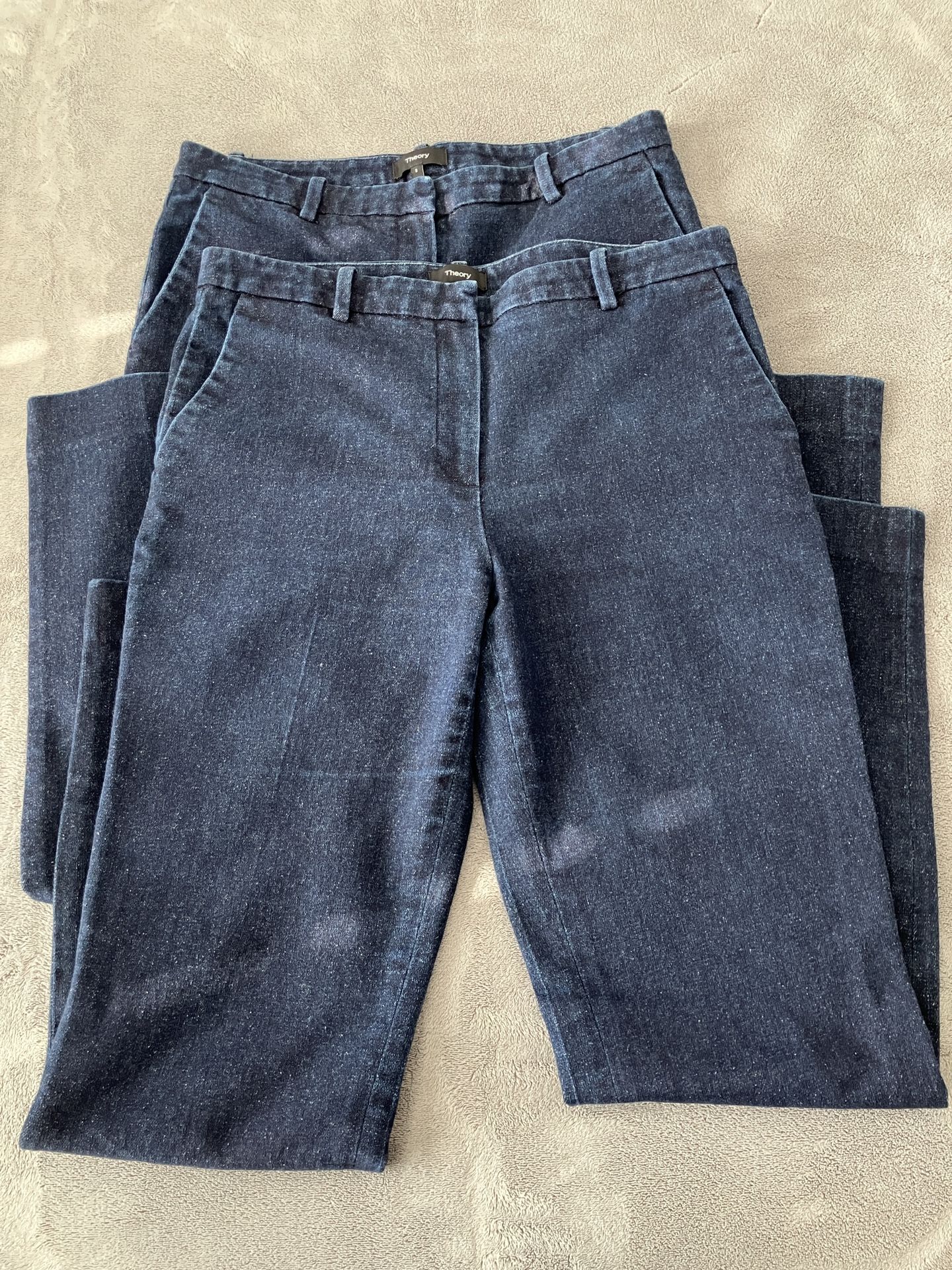Theory Indigo trousers Blue Used Size 8