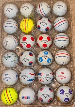 2 Dozen Callaway Triple Track, Truvis, Chrome Series and 🇺🇸 USA 250 Edition Golf Balls As Pictured ⛳️
