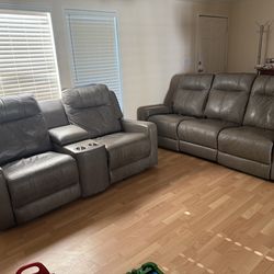 Gray Reclining Sofas (2)