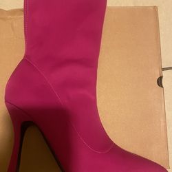 Pink Heeled Boots