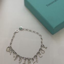 NEW Tiffany Co Multi Letter Bracelet Sterling Silver