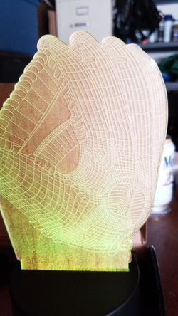 Baseball glove 3D lamp