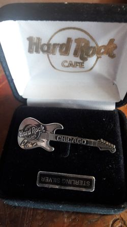 Sterling silver pin hard rock cafe