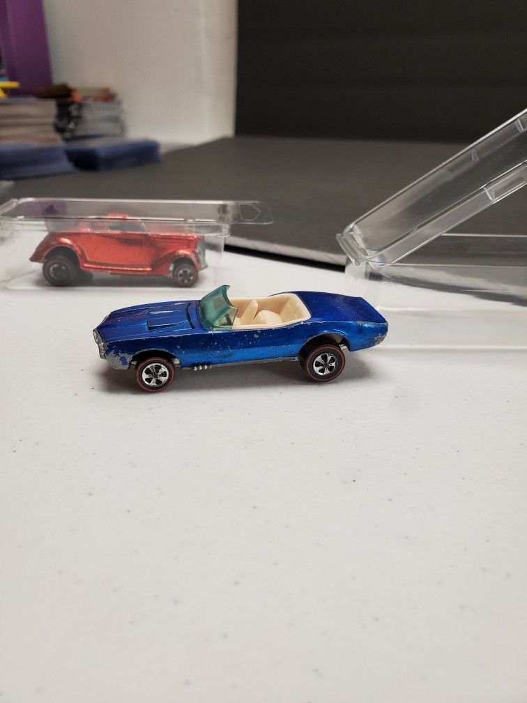 Vintage 1967 Hot Wheels Redline Custom Firebird Blue Made Hong Kong (Pre-owned)