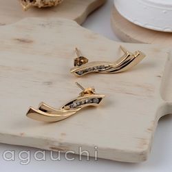 14K✨Yellow Gold💎 0.15 CT Diamond💎Earrings 
