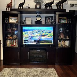 Entertainment Wall Unit, Expresso, 50 In. TV