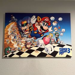 Super Mario Bros 3 canvas art piece