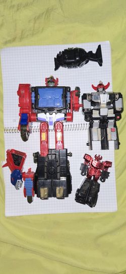 Transformers Victory G1 Bootleg Red Deathsaurus Breastforce BROKEN LOT PARTS Power Rangers