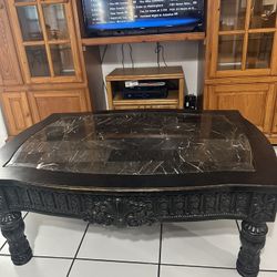 Coffee And End Table Black Marble