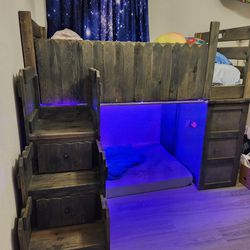 Twin Loft Bed - Solid (No Broken Parts)