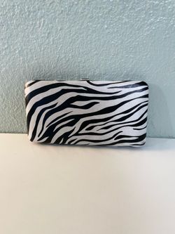 Zebra Print Wallet w/ Hot Pink Interior