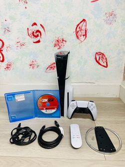 PlayStation 5 Slim - Disc Version - 1TB  , Bonus 1 Game , 1 Remote , Stand  ( Used )