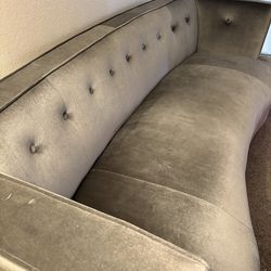 Velour Sofa with Mirrored Legs