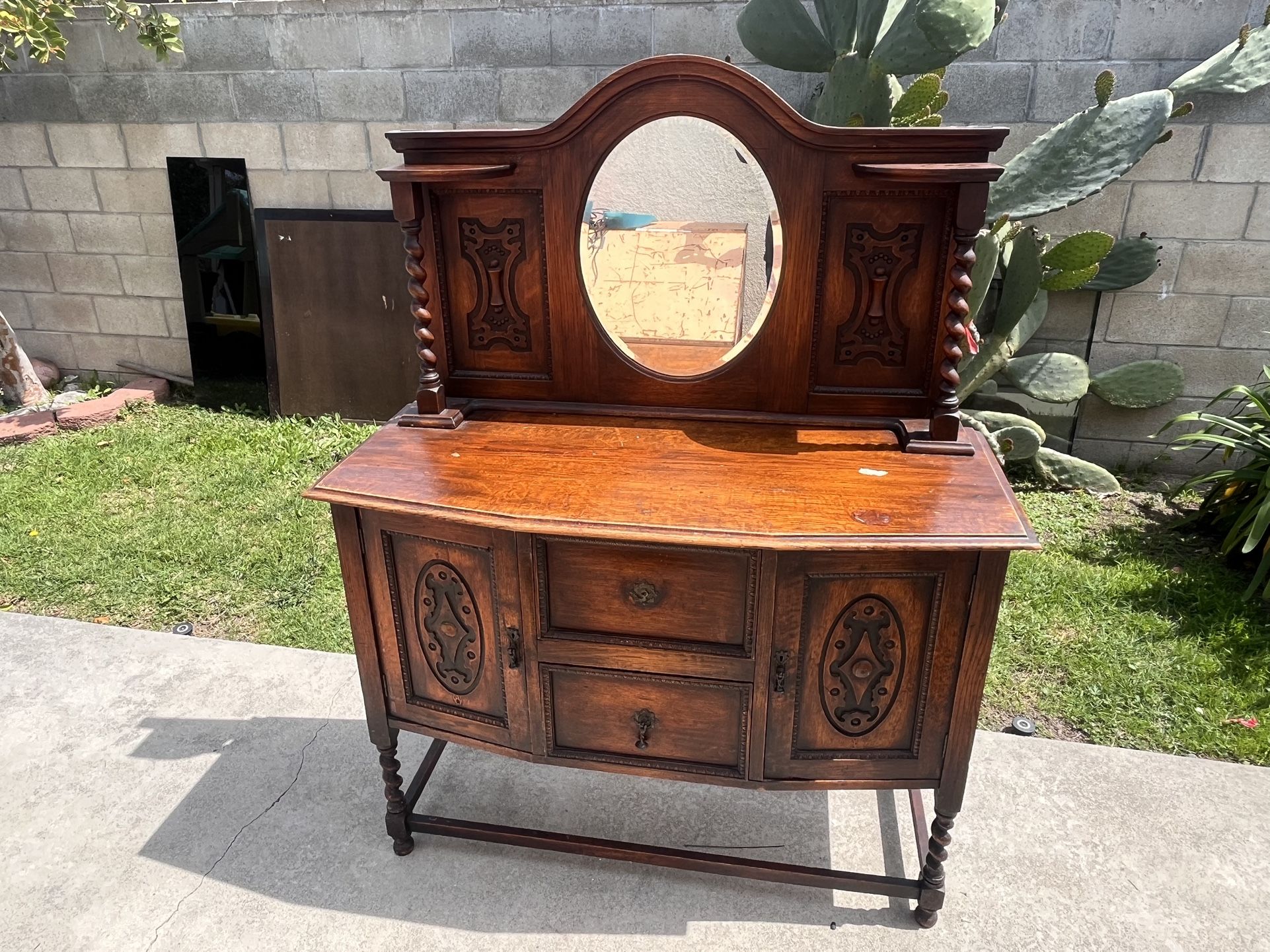 Antique/vintage Mirrored Sideboard For Sale