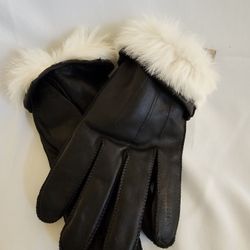 Leather Fur Gloves Mens 