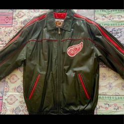 Detroit Red Wings Large Leather Jacket G-III Carl Banks