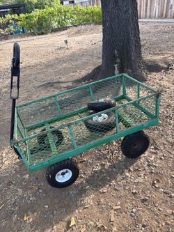 Green Steel Garden Utility Wagon Cart