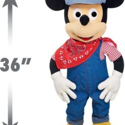 HUGE  Mickey Plush With Stand 36 inches Tall   WITH CERTIFICATE 