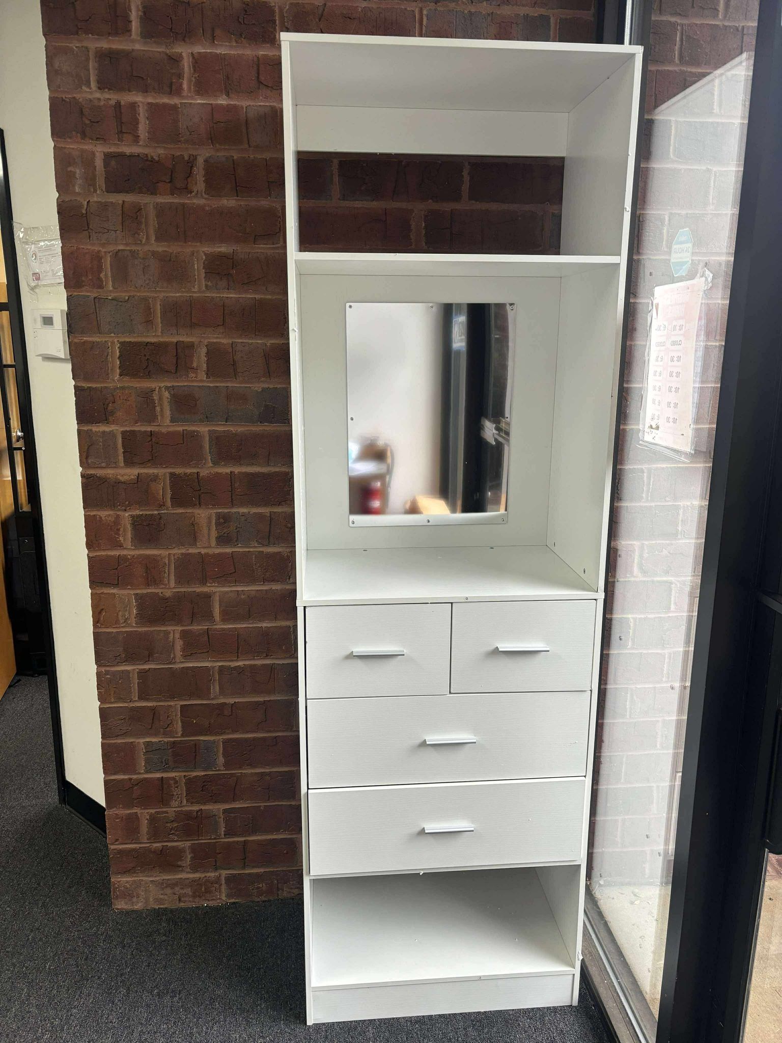 Cimly 25''W Closet Organizer with Mirror and Drawers, Freestanding Closet System (small damage and missing board of drawer)