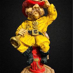 Vintage 1967 Firefighter Fireman Chalkware Statue 12”