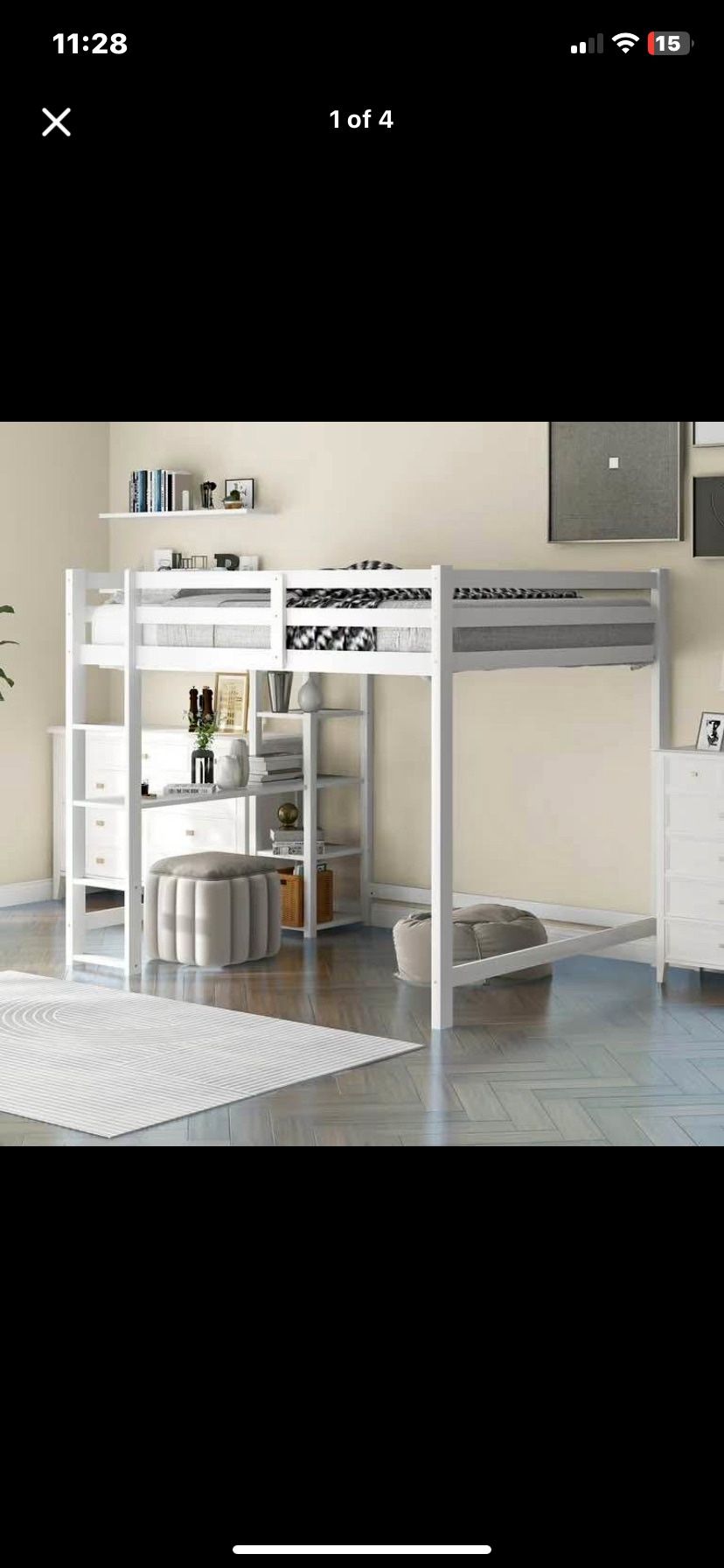 Full Size Bunk Bed White