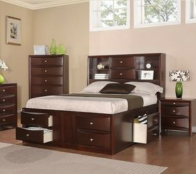 Espresso Brown 4 Piece Bedroom Set - Queen or King (NO CREDIT CHECK) $39 DOWN