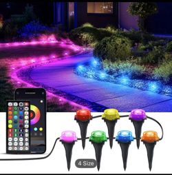 Outdoor Ground Lights Measuring 200Ft Featuring RGB Color Options, with Rating, Capable of Color Changing, And Controllable V