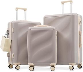 3-Piece Shell Luggage Set with Spinner Wheels