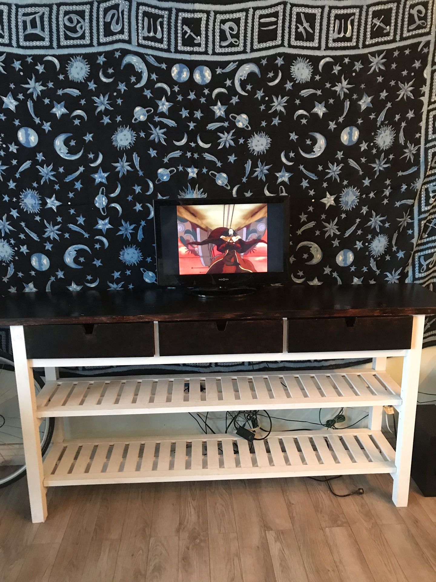 Hand painted tv stand/ entry way / storage furniture