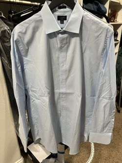 J.Crew Men's Light Blue Ludlow Slim Dress Shirt 16 1/2 34 Collared Long Sleeve