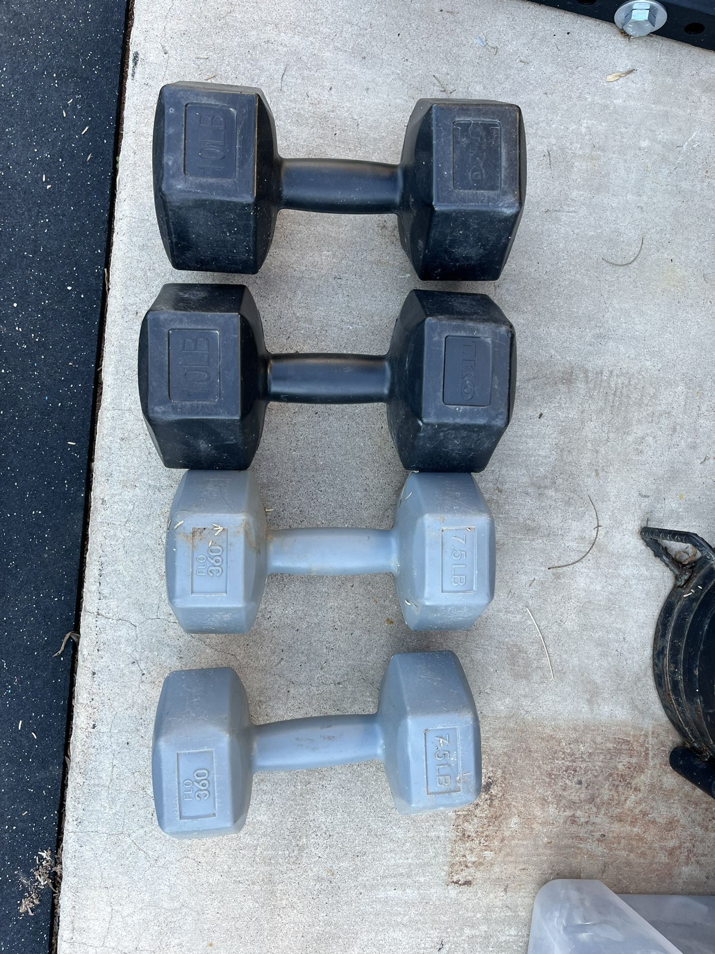 7.5lb 10lb Plastic Dumbbell Set Weights 