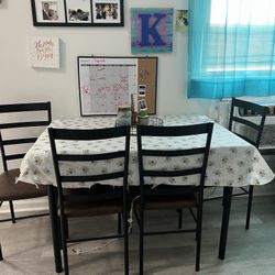 Metal And Wood Dining Set