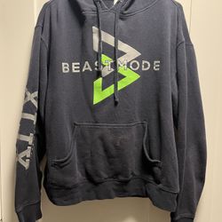 Marshawn Lynch Beastmode Branded Hoodie - Seahawks Superbowl XLIX (Size Medium)