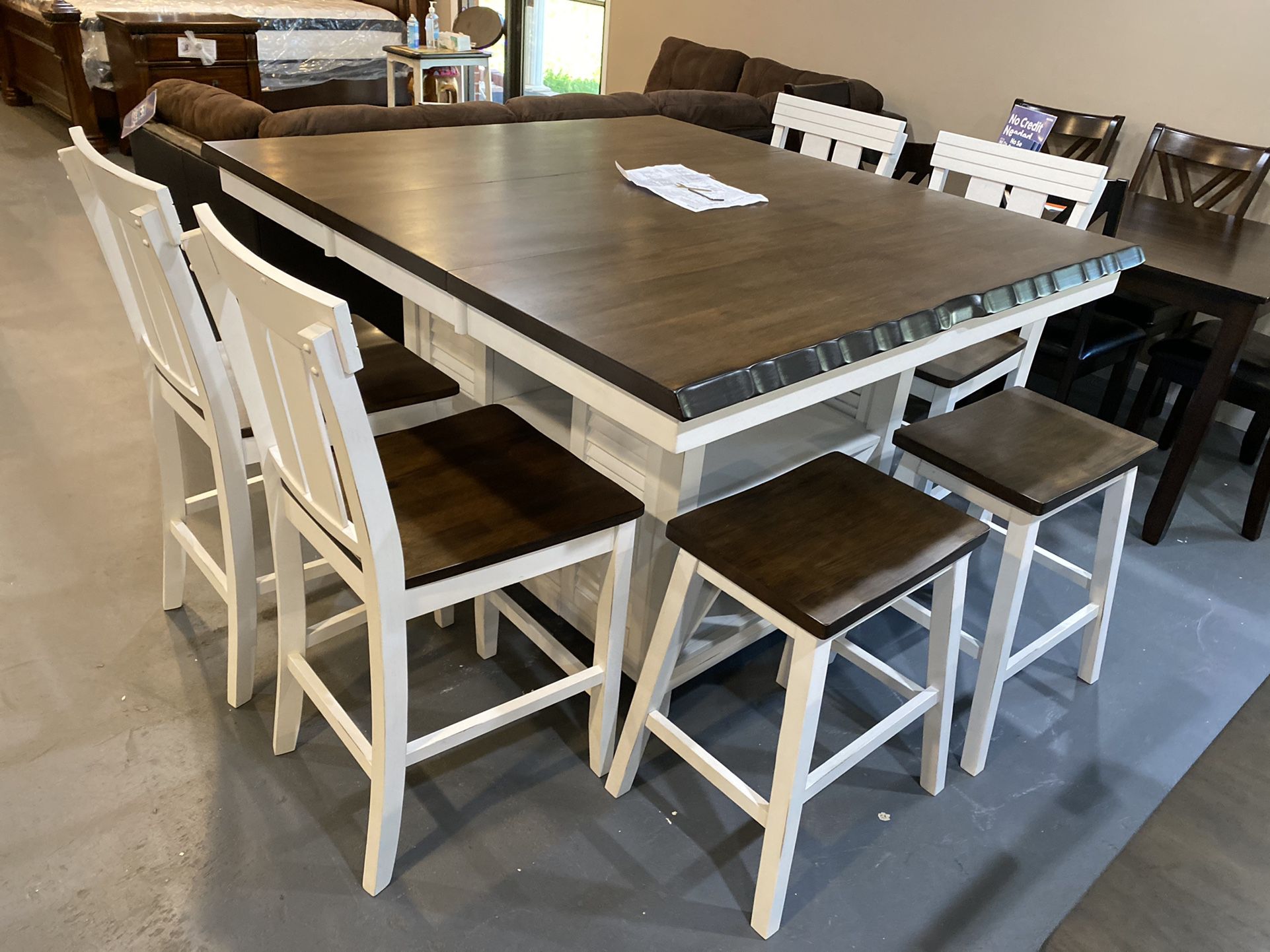 New 7Pc Counter Height Dining Set 