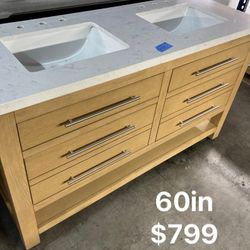 60in Double Bathroom Vanity With Top