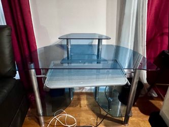 Glass and Chrome Computer Desk