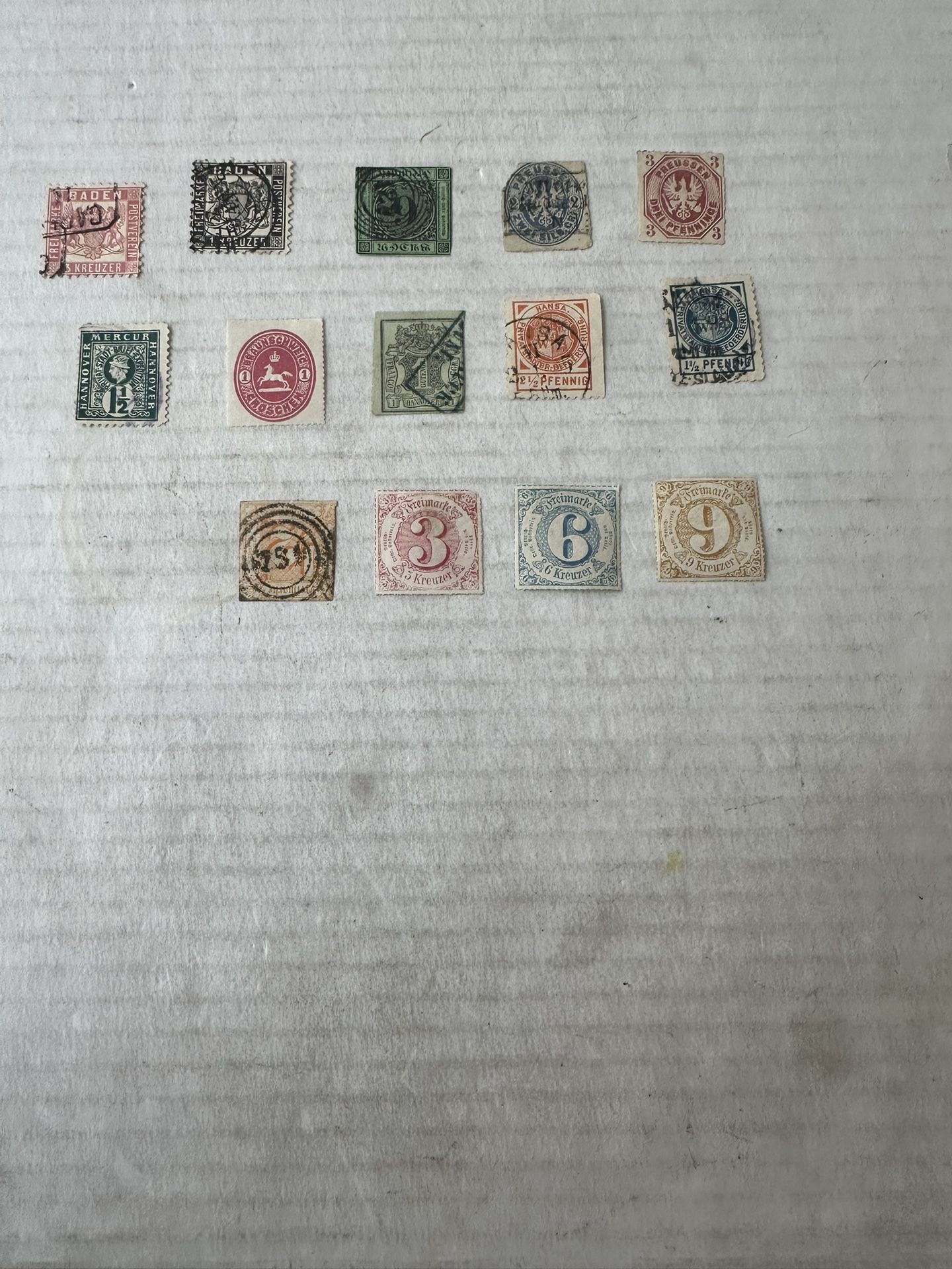 German States Group Of 14 Used Stamps 