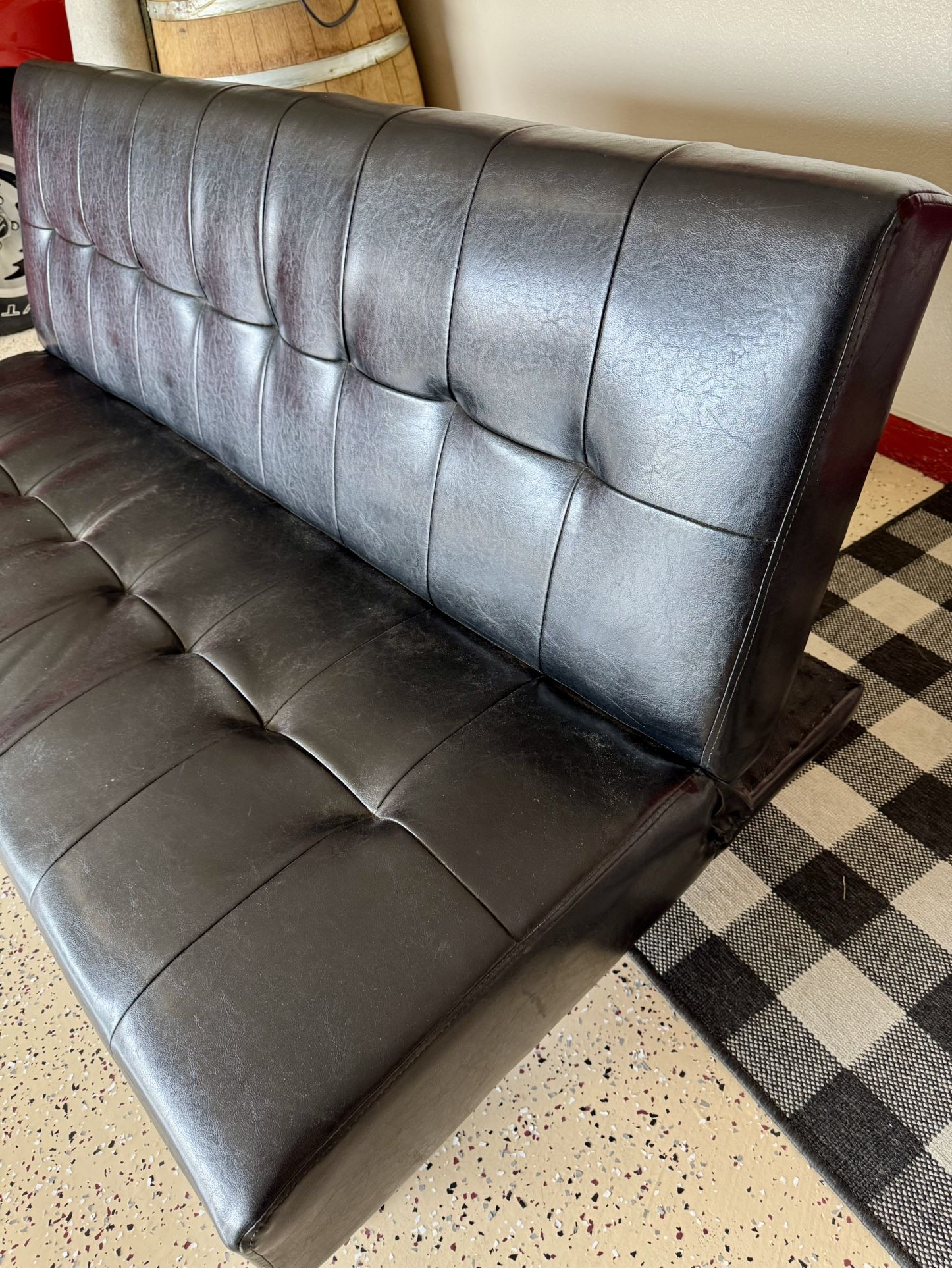 Black Leather Futon