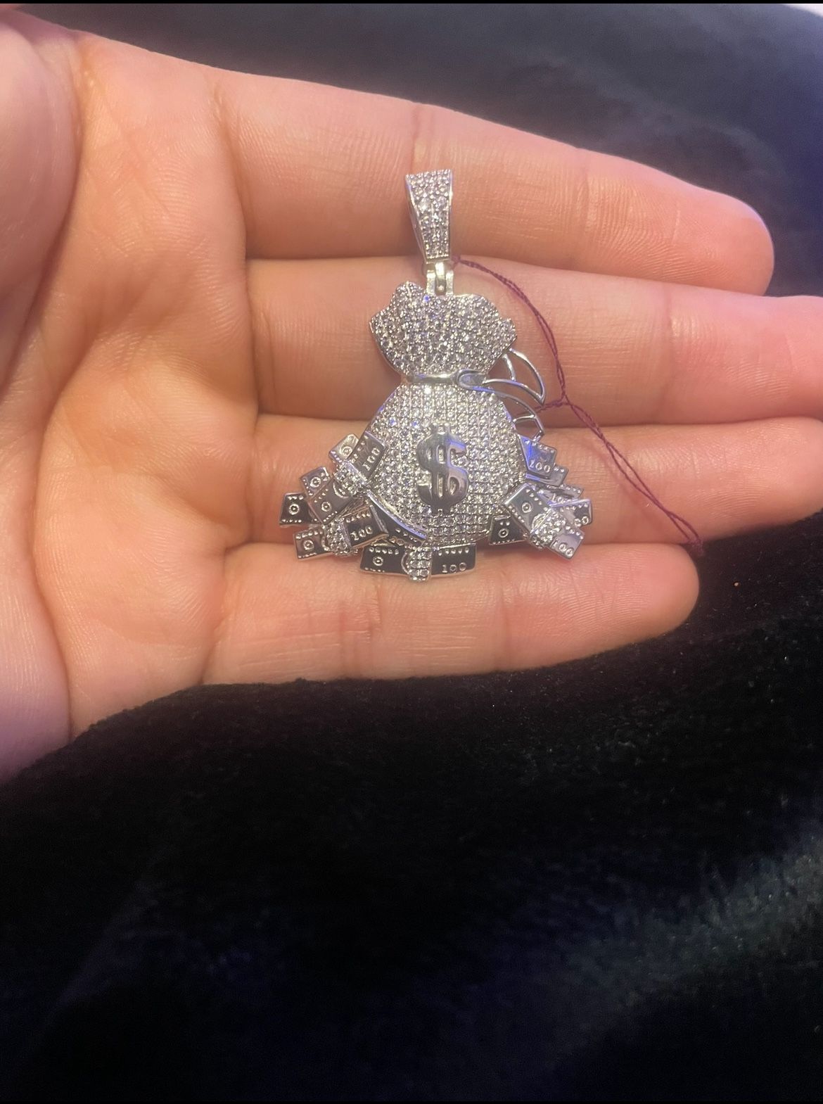 925 Silver Money Bag Pendant,All Products : American Fashion Style Bags On Sale