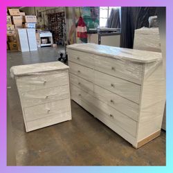 Dresser set / Eight drawers dresser and nightstand