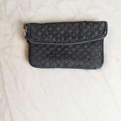 small gray wallet with id slot and coin pouch