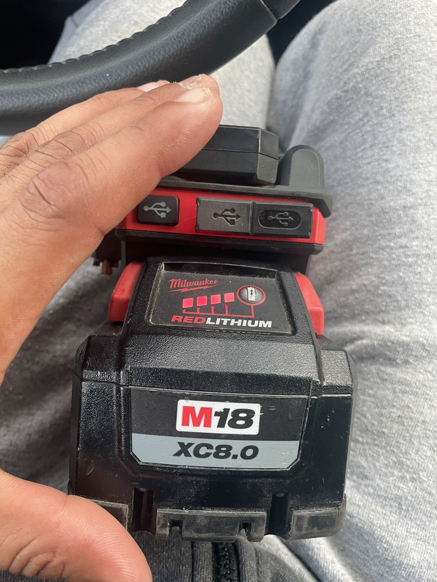 Milwaukee Battery And Charger Port Light